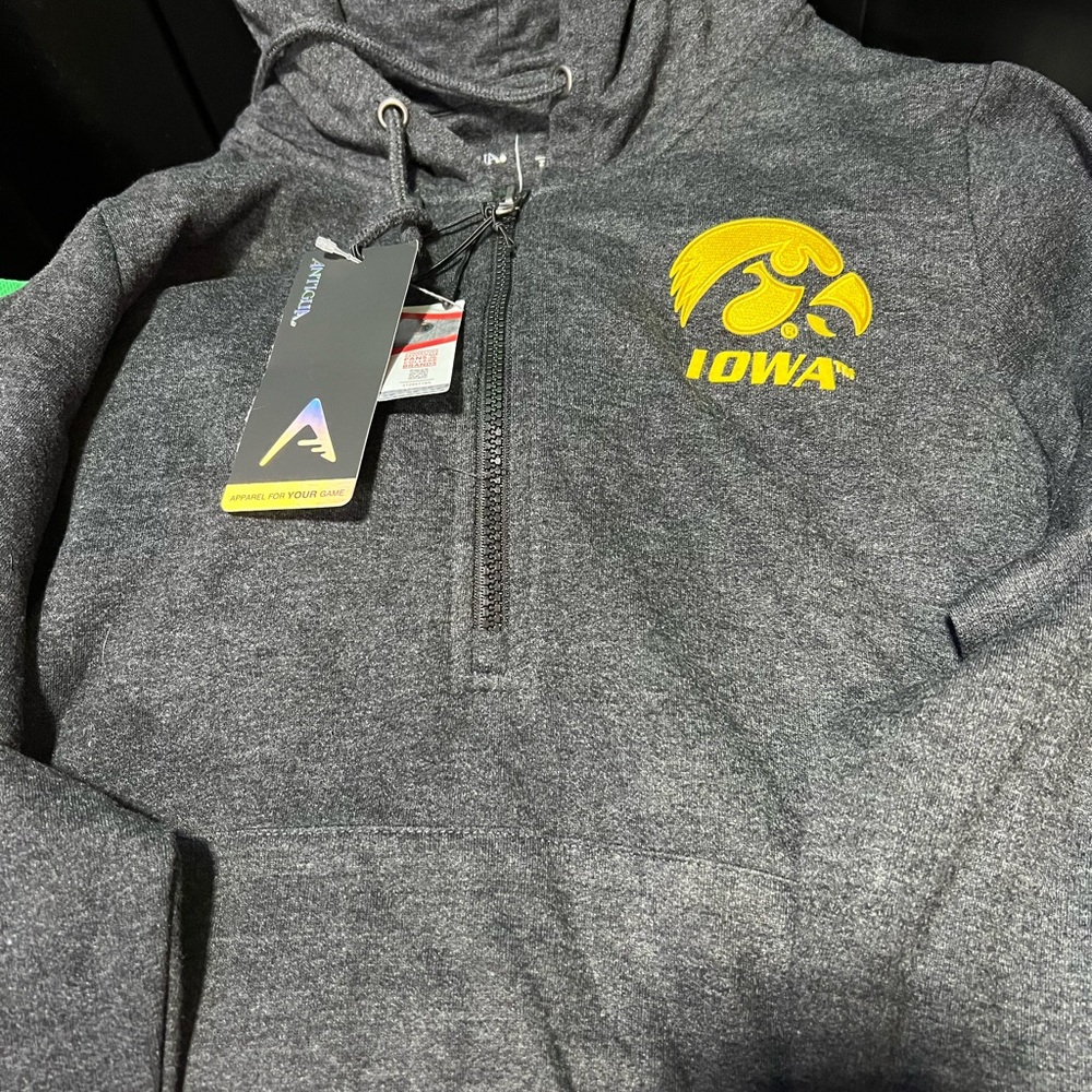 Antigua Iowa Hawkeyes Charcoal Hoodie